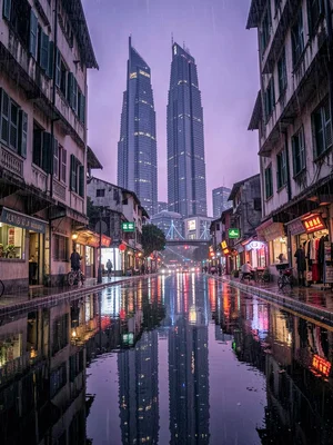 Lujiazui reflected in shikumen lane