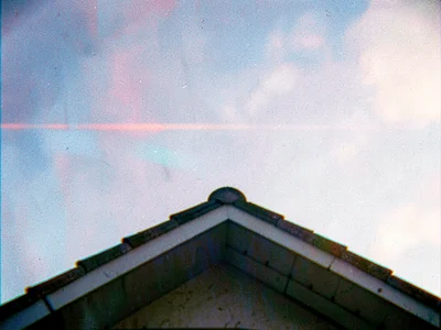 Roof line against sky aberration