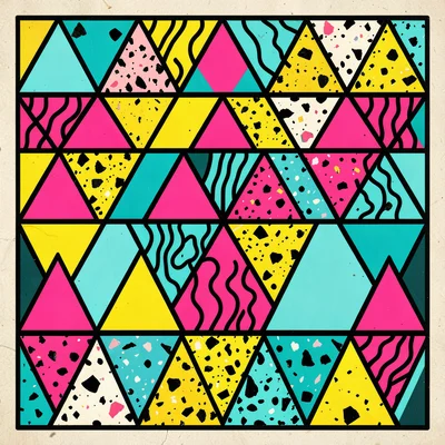 Memphis eighties triangle grid