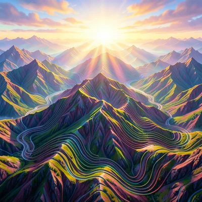 Vinyl grooves when seen from above are actually contour lines of mountain range