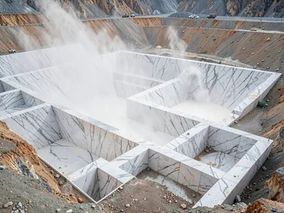 Marble dust creating white haze in extraction area
