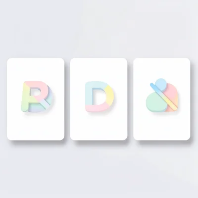 Triptych of three flat job-posting tiles arranged in a horizontal row, each tile