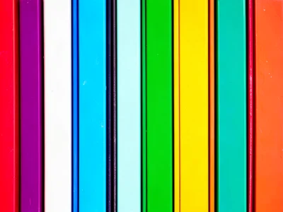 Arranged books by spine color