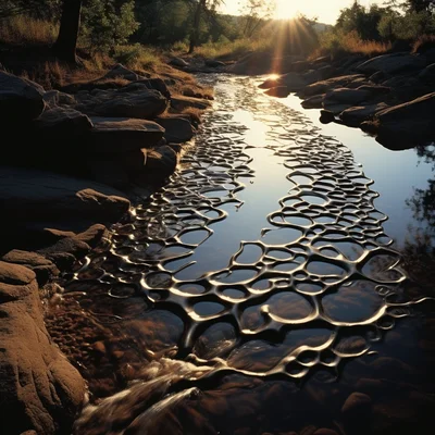 Land Art Photo by Andy Goldsworthy Liquid glass rivul
