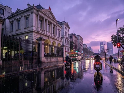 Wukang Road mansion in rain
