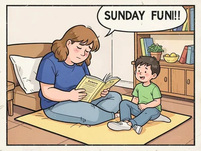 Parent asleep at bedtime story