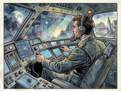Pilot with holographic displays