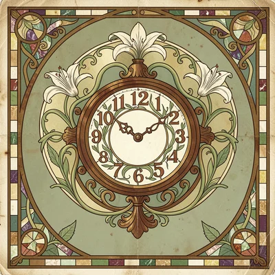Botanical Clock Face