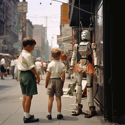 Color Street photo by Vivian Maier A curious child st