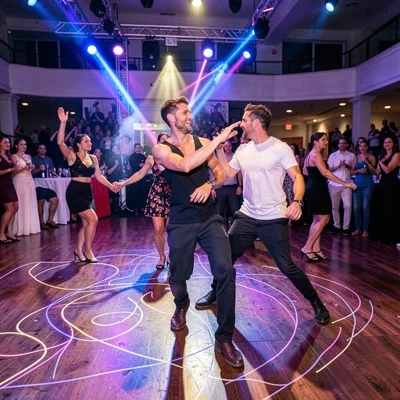 Dance floor movement traces