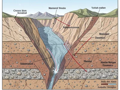 Subduction zone geological section