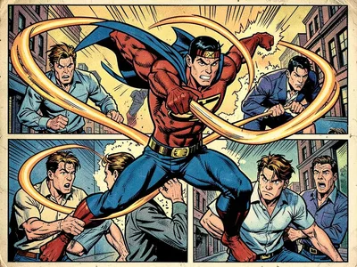 Stretching hero capturing criminals