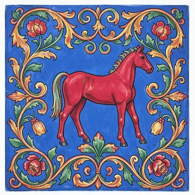 Rosemaling decorative panel — pure scrollwork composition, no figure, ornament o
