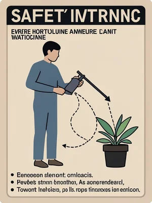 A figure demonstrating proper houseplant watering technique with a dotted line s