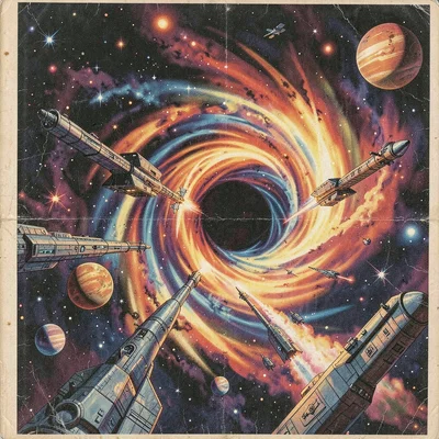 A wormhole opening in space