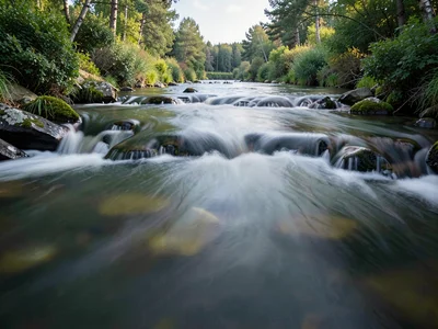Riffle becoming smooth at long exposure