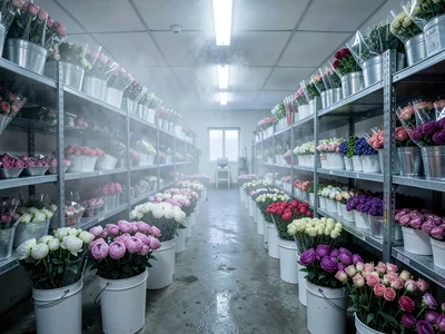 Flower Cooler Room with Visible Breath