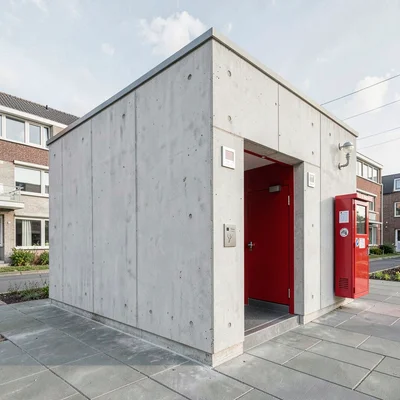 Danish design infrastructure, hygge mechanics, Public toilet building with clean