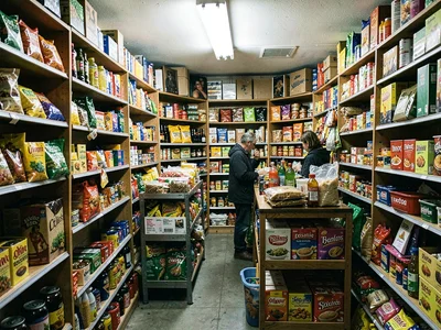Cramped aisles floor to ceiling, impossible variety in tiny space, convenience s