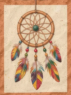 Dreamcatcher with feathers