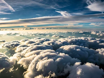 Cloud shadow cast on lower cloud layer creating negative light