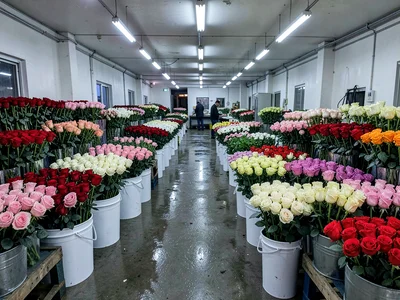 Rose Market Aisle at Pre-Dawn