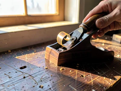 Walnut Plane Shaving Backlit