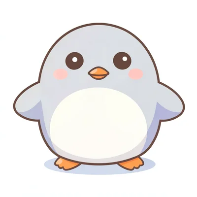 Kawaii round penguin