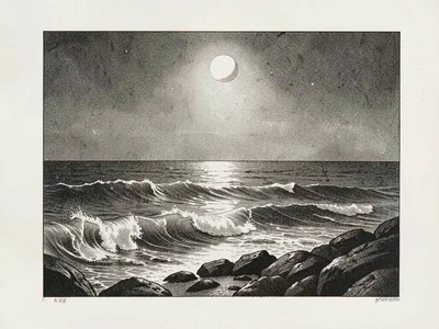 Moonlit seascape