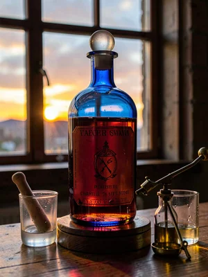Pharmacy Carboy Crimson Sunset Backlit