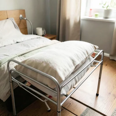 Pencil eraser as pillow on paperclip bed frame, tiny bedroom scene