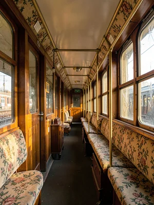 Railway Corridor Compartment Door Perspective