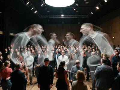 Crowd motion creating ghost pattern