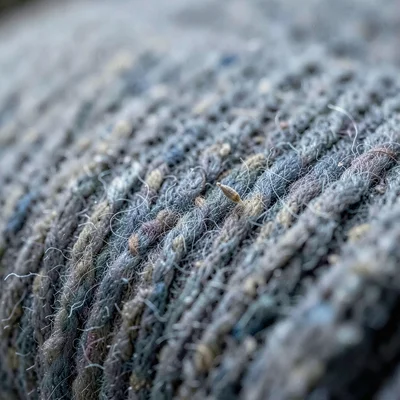 Texture plate of a bedroll's heavy felted wool, fiber matte and dense under cool