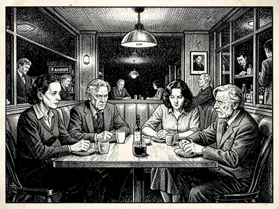 Late night diner scene