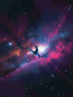 Figure in space solarized
