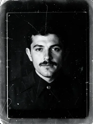 An ambrotype: a glass plate negative backed with black, creating a positive imag