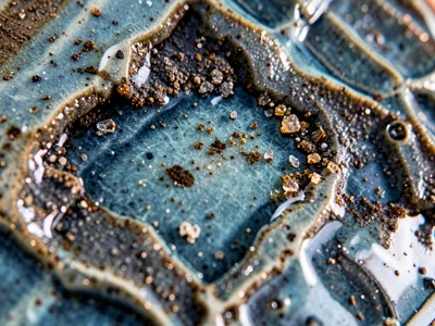 Cone 10 reduction blue-grey celadon on porcelain, thick pooling in carved recess