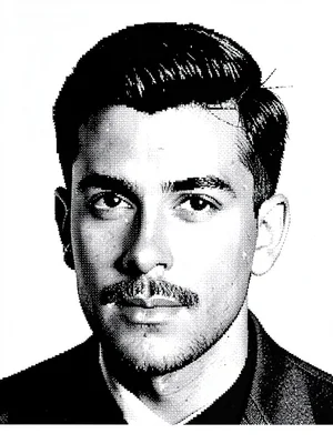Portrait with pixel sort