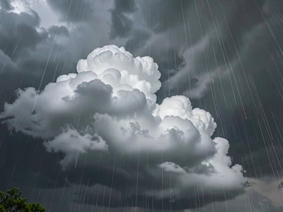 Dramatic mammatus after storm passes