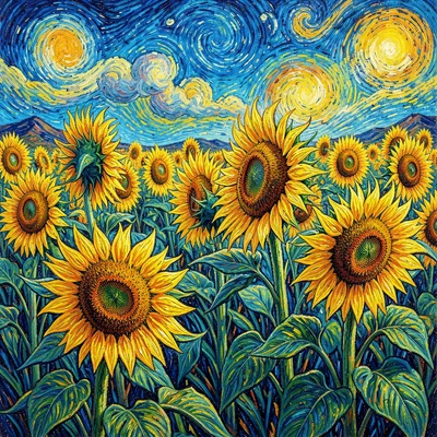 Post-impressionist Provençal intensity, emotional saturated color, A field of su