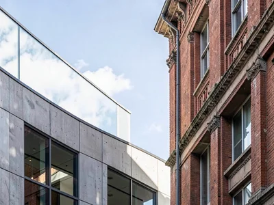 Modern versus historic structure meeting