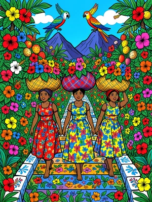 Trois Femmes au Marché