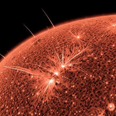 Emerging magnetic flux region, bright points appearing in granulation as new fie
