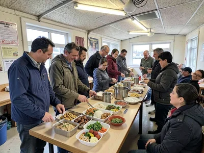 Homeless shelter dinner service