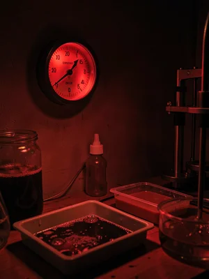 Exposure Timer Dial in Red Darkness