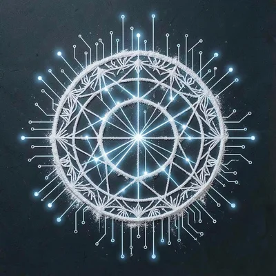Kolam-inspired loading animation, lines drawing themselves in ritual pattern