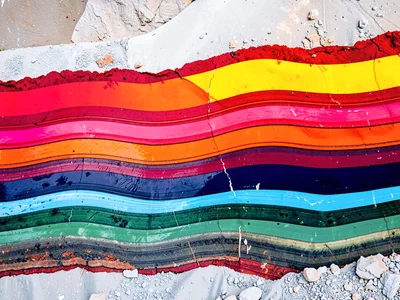 Stacked color in geological layers