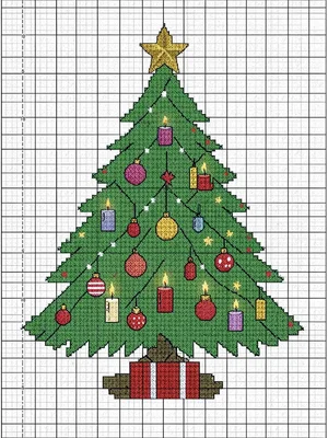 Cross-stitch Christmas tree