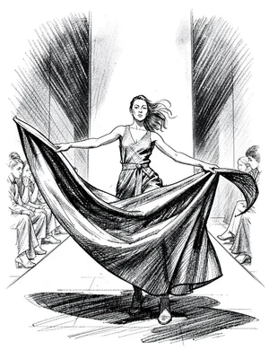Catwalk turn dramatic pivot
